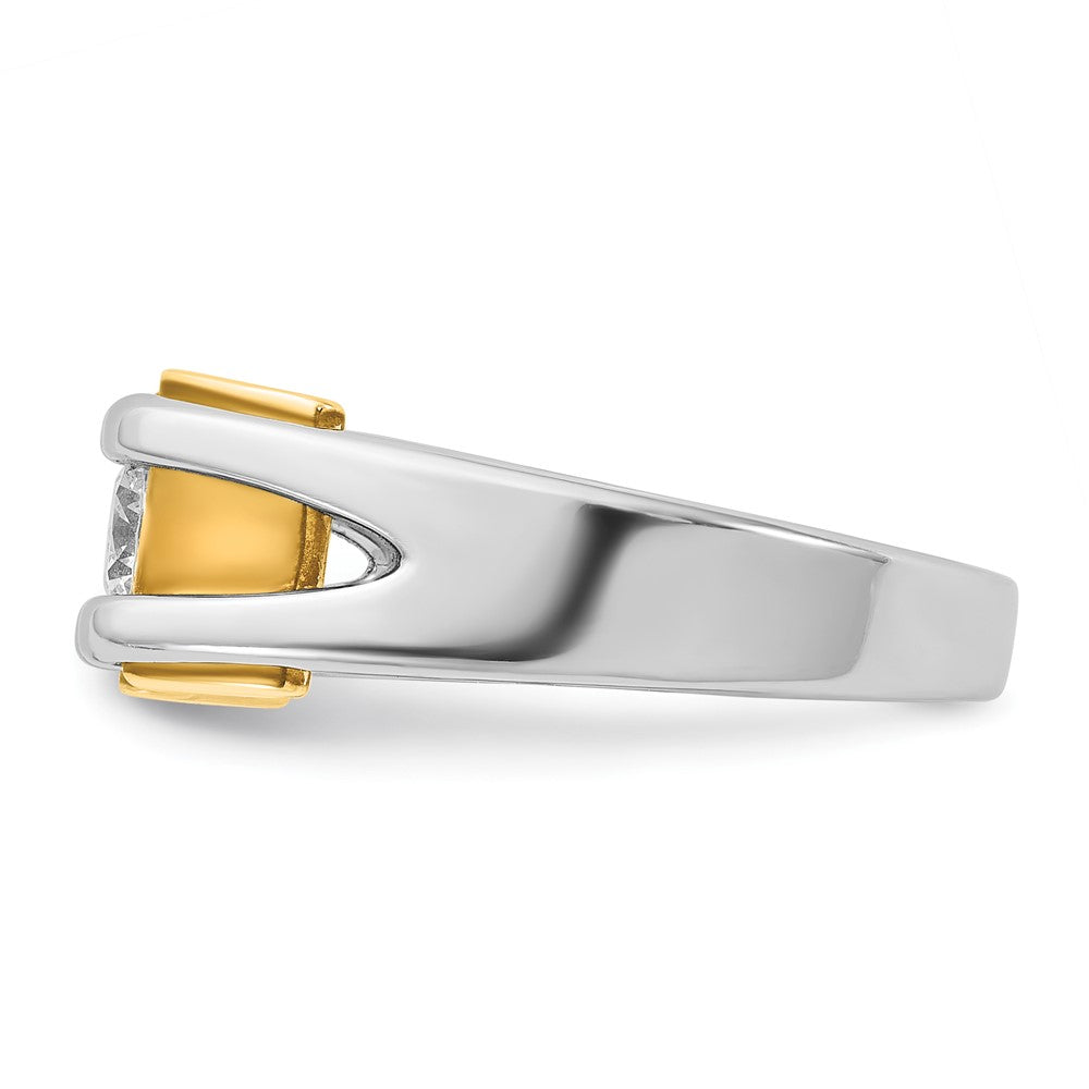 14k Two-tone Gold Men's 3/8 carat Diamond Complete Ring