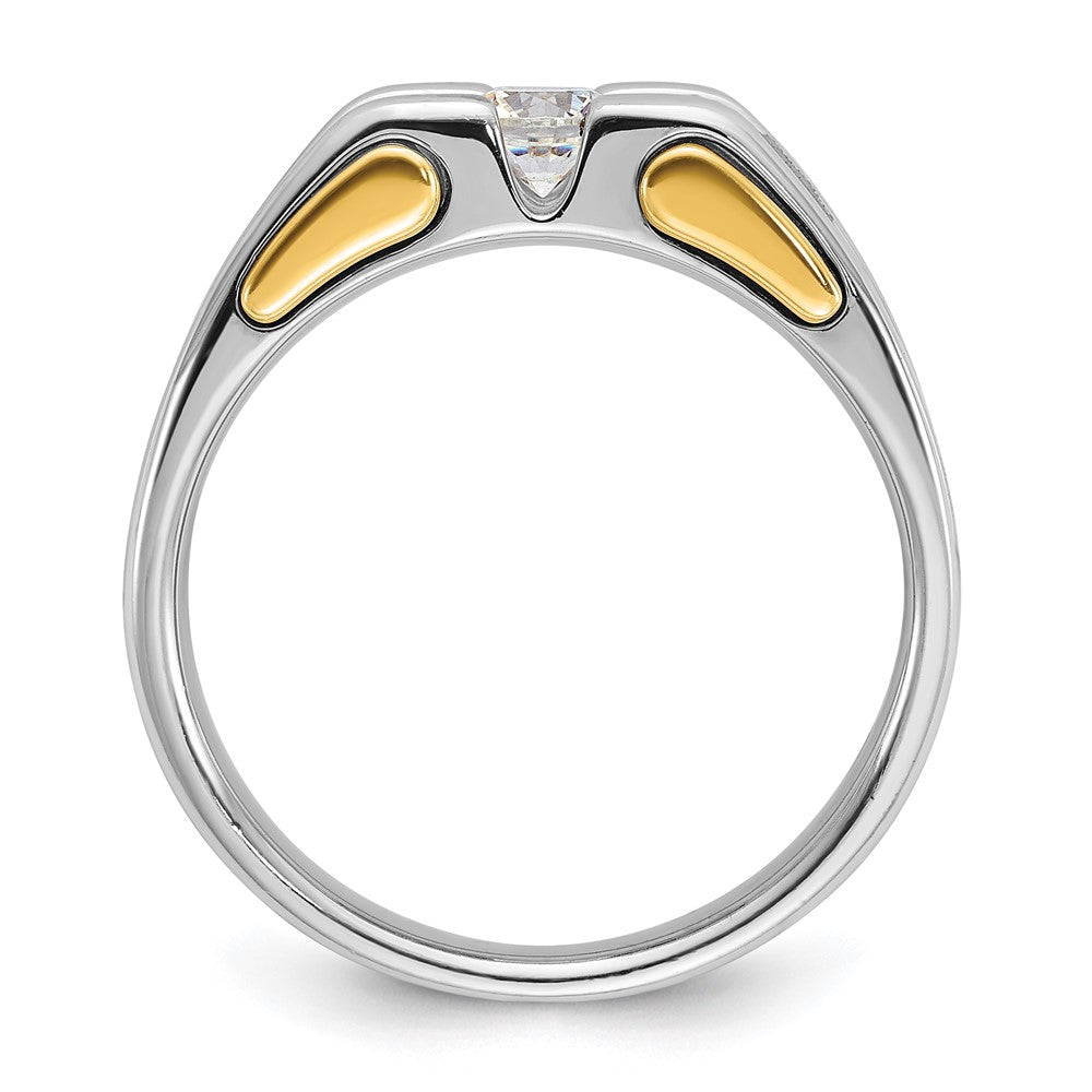 14k Two-tone  Two Tone 1/2 Ct. Lab Grown Diamond VS/SI+ G+ Complete Men's Ring