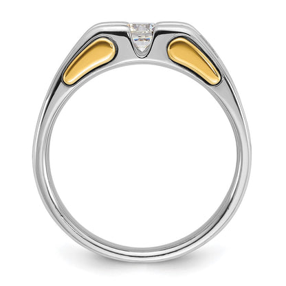 14k Two-tone  Two Tone 1/2 Ct. Lab Grown Diamond VS/SI+ G+ Complete Men's Ring