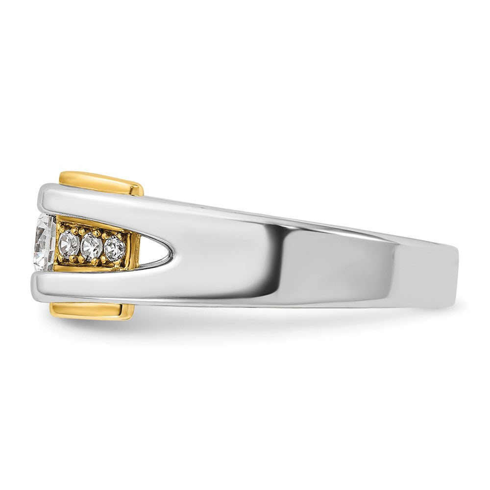 14k Two-tone Gold Men's 1/2 carat Diamond Complete Ring