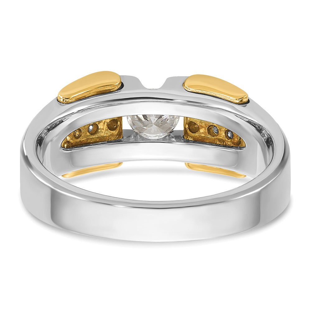 14k Two-tone  Two Tone 1/2 Ct. Lab Grown Diamond VS/SI+ G+ Complete Men's Ring