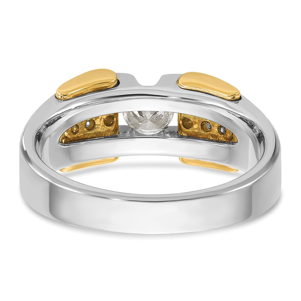 14k Two-tone Gold Men's 1/2 carat Diamond Complete Ring