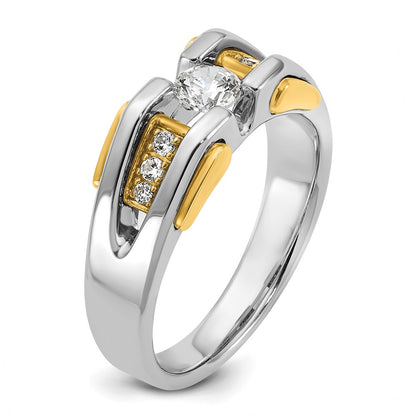 14k Two-tone  Two Tone 1/2 Ct. Lab Grown Diamond VS/SI+ G+ Complete Men's Ring
