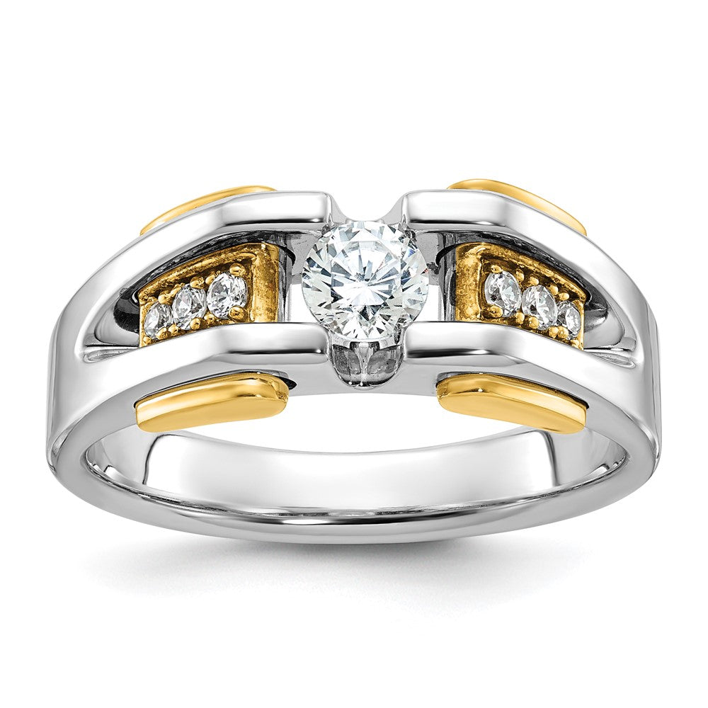 14k Two-tone  Two Tone 1/2 Ct. Lab Grown Diamond VS/SI+ G+ Complete Men's Ring