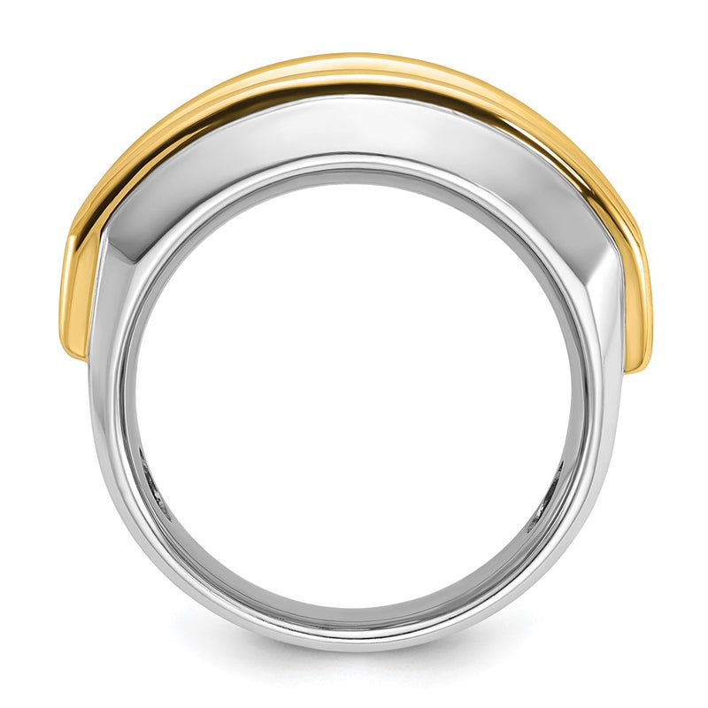 14k Two-tone Gold Men's 1.5 carat Diamond Complete Ring