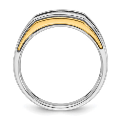 14k Two-tone Gold Men's 1/4 carat Diamond Complete Ring