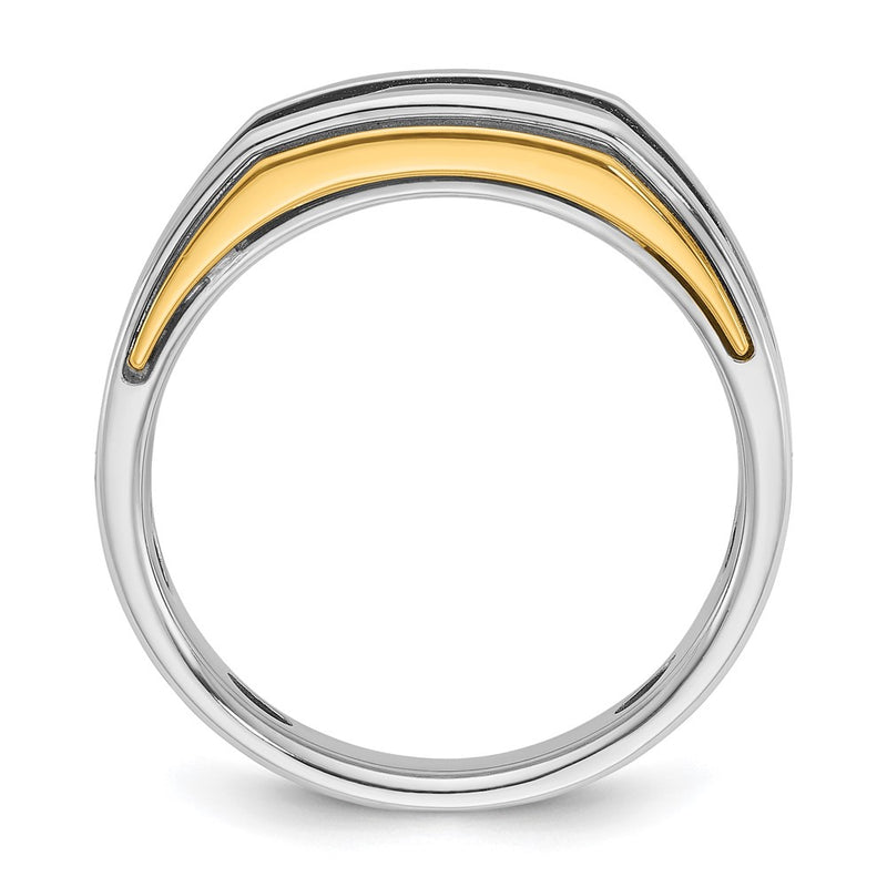 14k Two-tone Gold Men's 1/4 carat Diamond Complete Ring