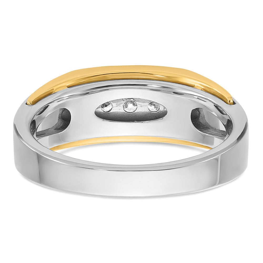 14k Two-tone Gold Men's 1/4 carat Diamond Complete Ring