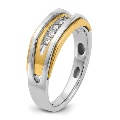 14k Two-tone Gold Men's 1/4 carat Diamond Complete Ring
