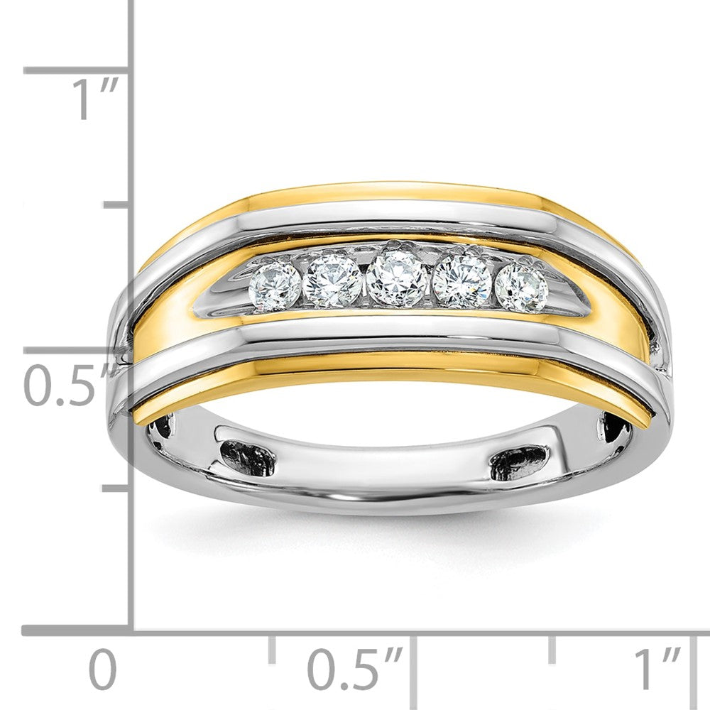 14k Two-tone Gold Men's 1/4 carat Diamond Complete Ring