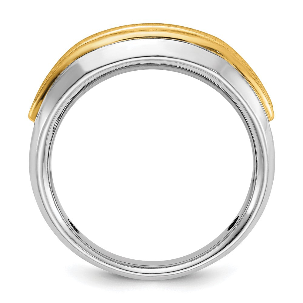 14k Two-tone Gold Men's 1/4 carat Diamond Complete Ring