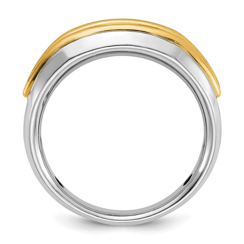 14k Two-tone Gold Men's 1/4 carat Diamond Complete Ring