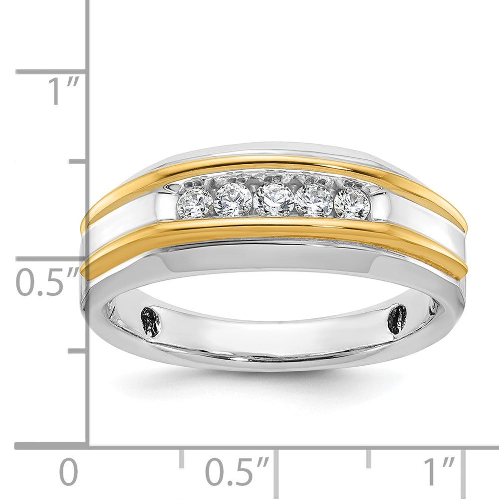 14k Two-tone Gold Men's 1/4 carat Diamond Complete Ring