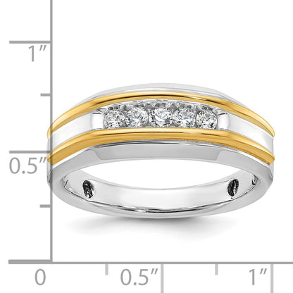 14k Two-tone Gold Men's 1/4 carat Diamond Complete Ring