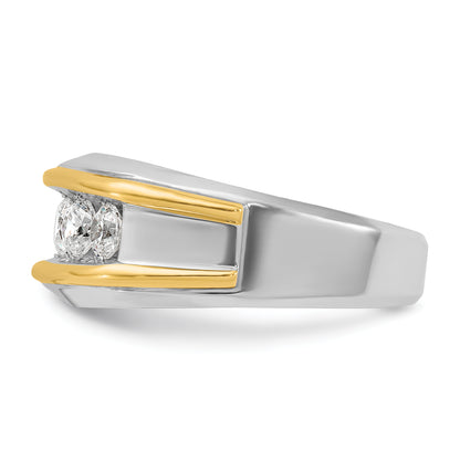10K Two-Tone Ibgoodman Men'S Polished 5-Stone Ring Mounting