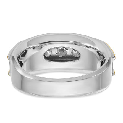 10K Two-Tone Ibgoodman Men'S Polished 5-Stone 1 Carat A Quality Diamond Ring