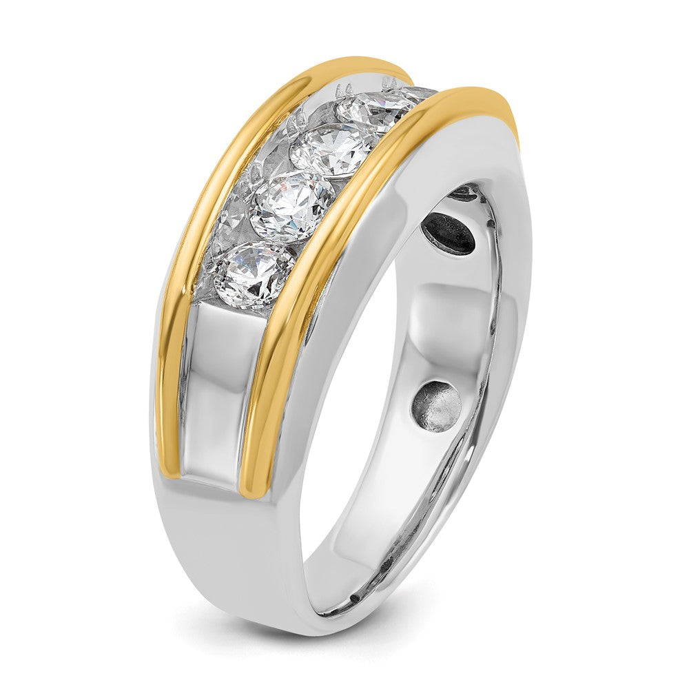 10K Two-Tone Ibgoodman Men'S Polished 5-Stone 1 Carat A Quality Diamond Ring