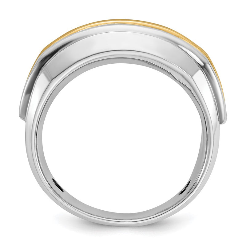 14k Two-tone Gold Men's 1 carat Diamond Complete Ring