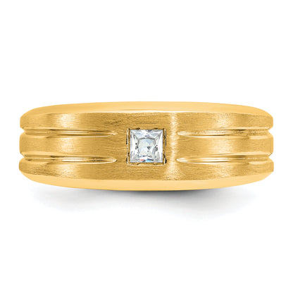 10K Yellow Gold Ibgoodman Men'S Polished And Satin Diamond Ring Mounting