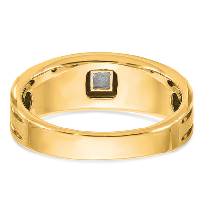 10K Yellow Gold Ibgoodman Men'S Polished And Satin Diamond Ring Mounting