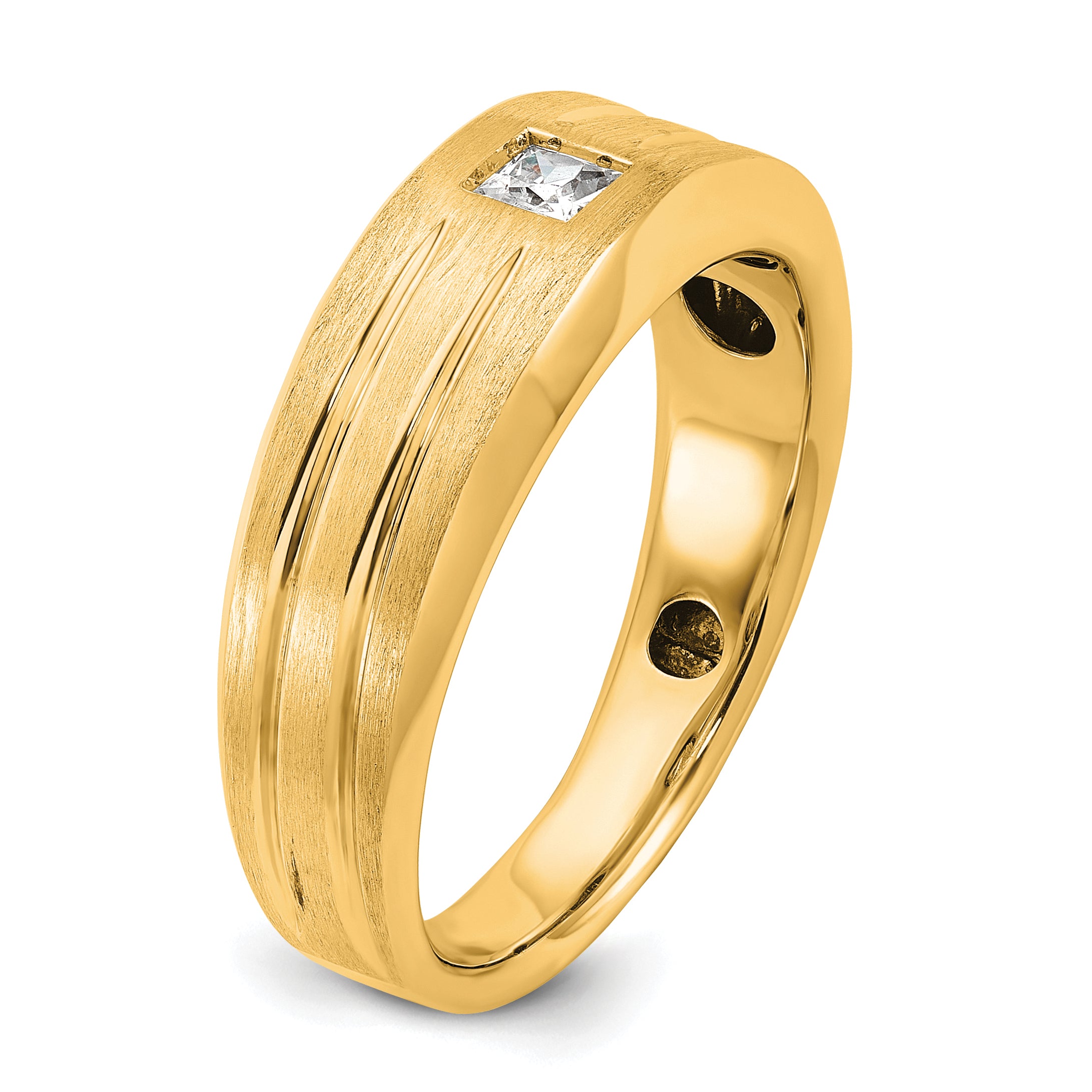 10K Yellow Gold Ibgoodman Men'S Polished And Satin Diamond Ring Mounting