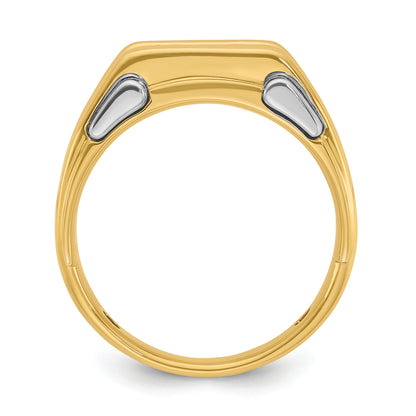 14k Two-tone Gold Men's 1/2 carat Diamond Complete Ring