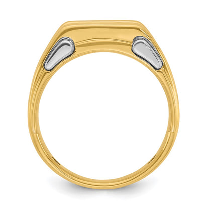 14k Two-tone Gold Men's 1/2 carat Diamond Complete Ring