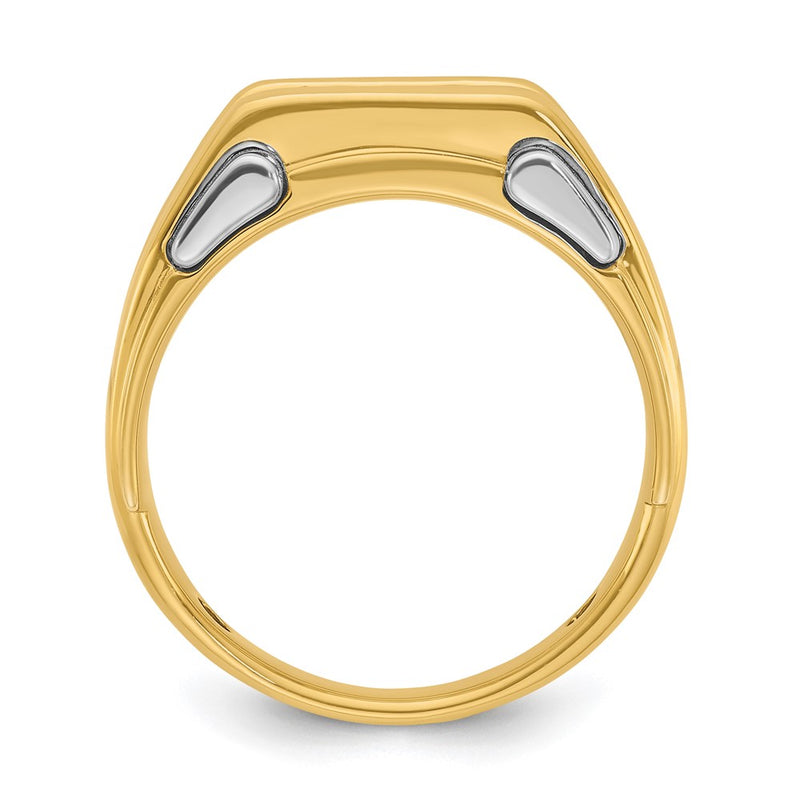 14k Two-tone Gold Men's 1/2 carat Diamond Complete Ring