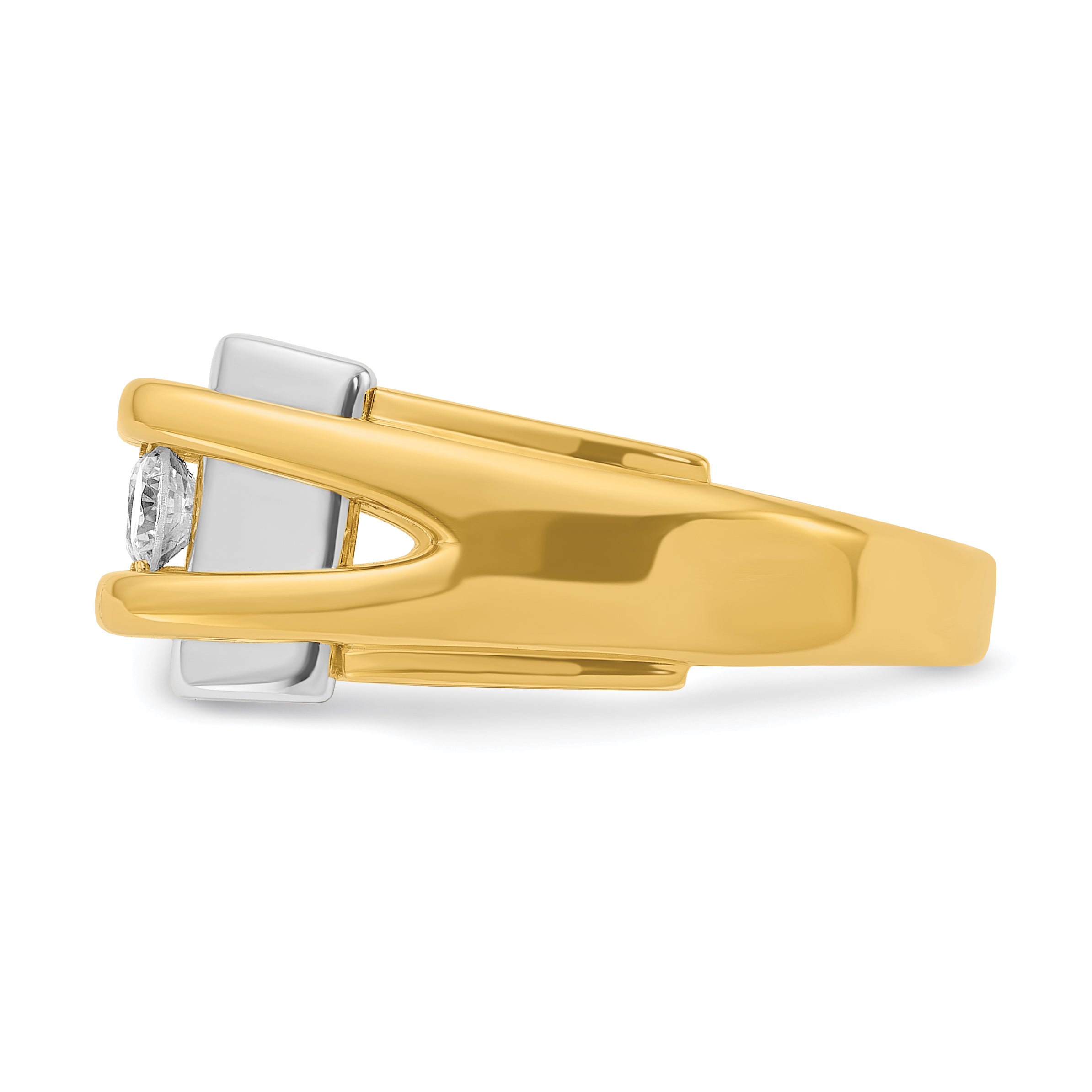 14k Two-tone Gold Men's 1/2 carat Diamond Complete Ring