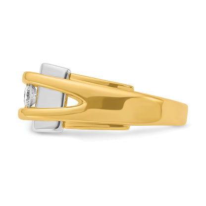 14k Two-tone Gold Men's 1/2 carat Diamond Complete Ring
