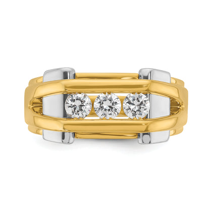 14k Two-tone Gold Men's 1/2 carat Diamond Complete Ring