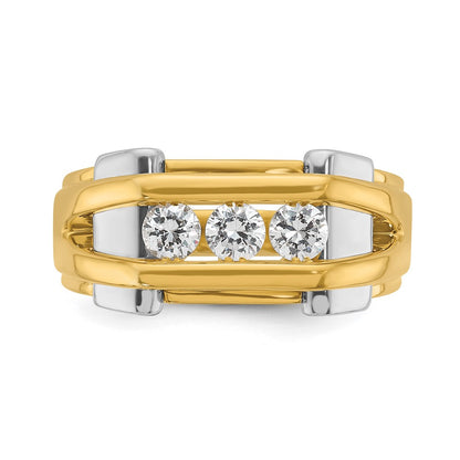 14k Two-tone Gold Men's 1/2 carat Diamond Complete Ring