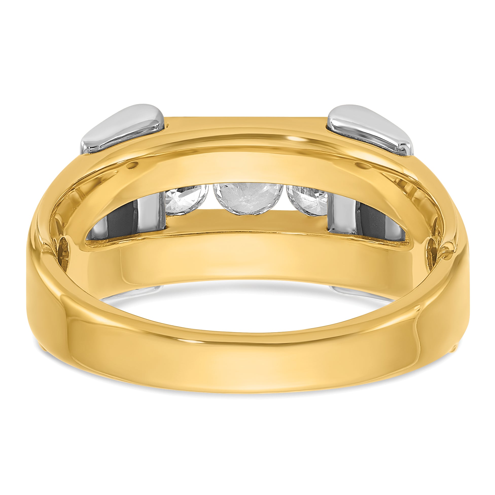14k Two-tone Gold Men's 1/2 carat Diamond Complete Ring