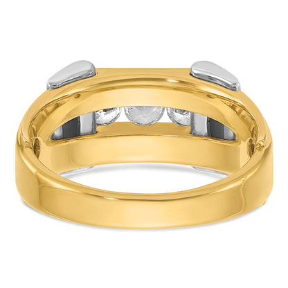 14k Two-tone Gold Men's 1/2 carat Diamond Complete Ring