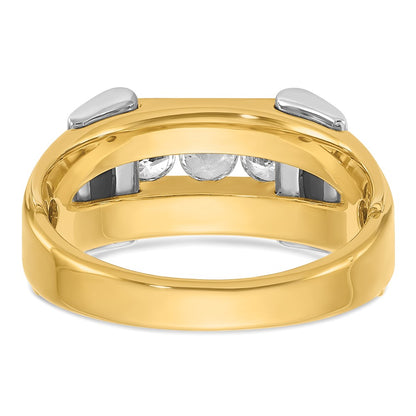 14k Two-tone Gold Men's 1/2 carat Diamond Complete Ring