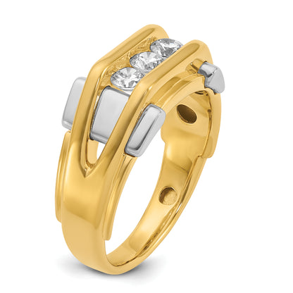 14k Two-tone Gold Men's 1/2 carat Diamond Complete Ring