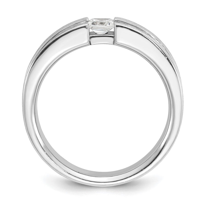 14k White Gold Men's 3/4 carat Diamond Complete Ring