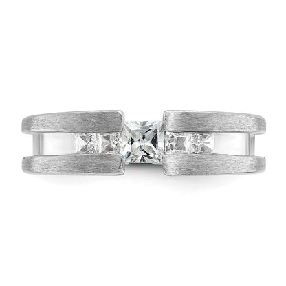 14k White Gold Men's 3/4 carat Diamond Complete Ring