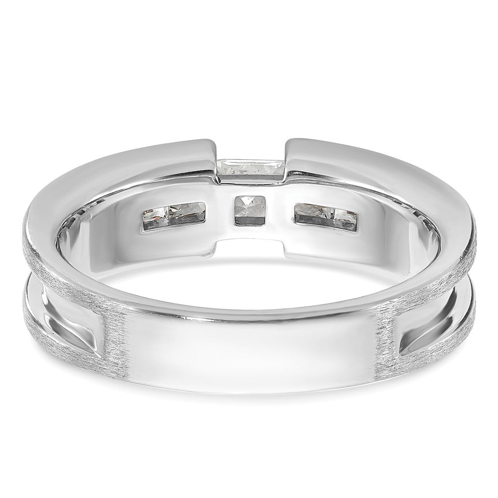 14k White Gold Men's 3/4 carat Diamond Complete Ring