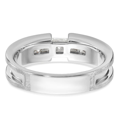 14k White Gold Men's 3/4 carat Diamond Complete Ring