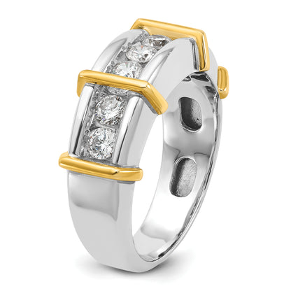 14k Two-tone Gold Men's 1 carat Diamond Complete Ring