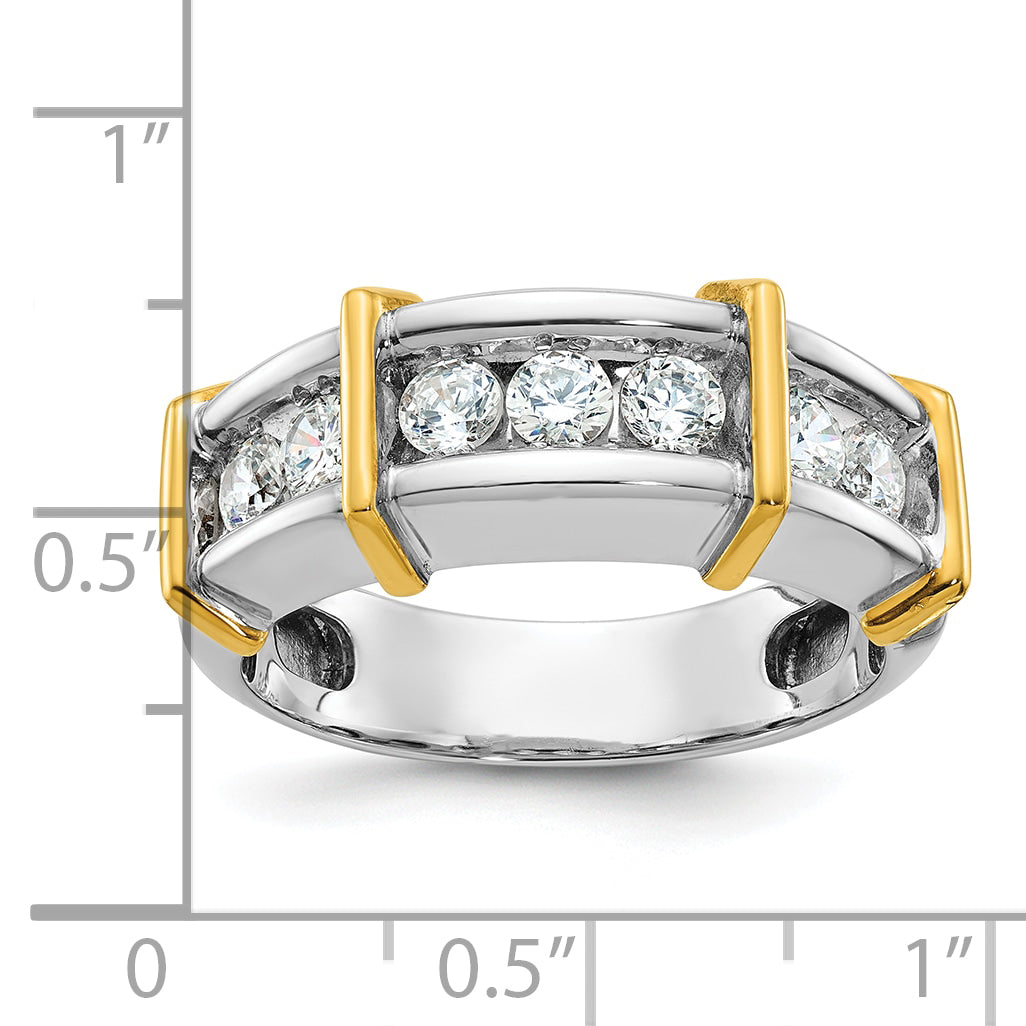 14k Two-tone Gold Men's 1 carat Diamond Complete Ring