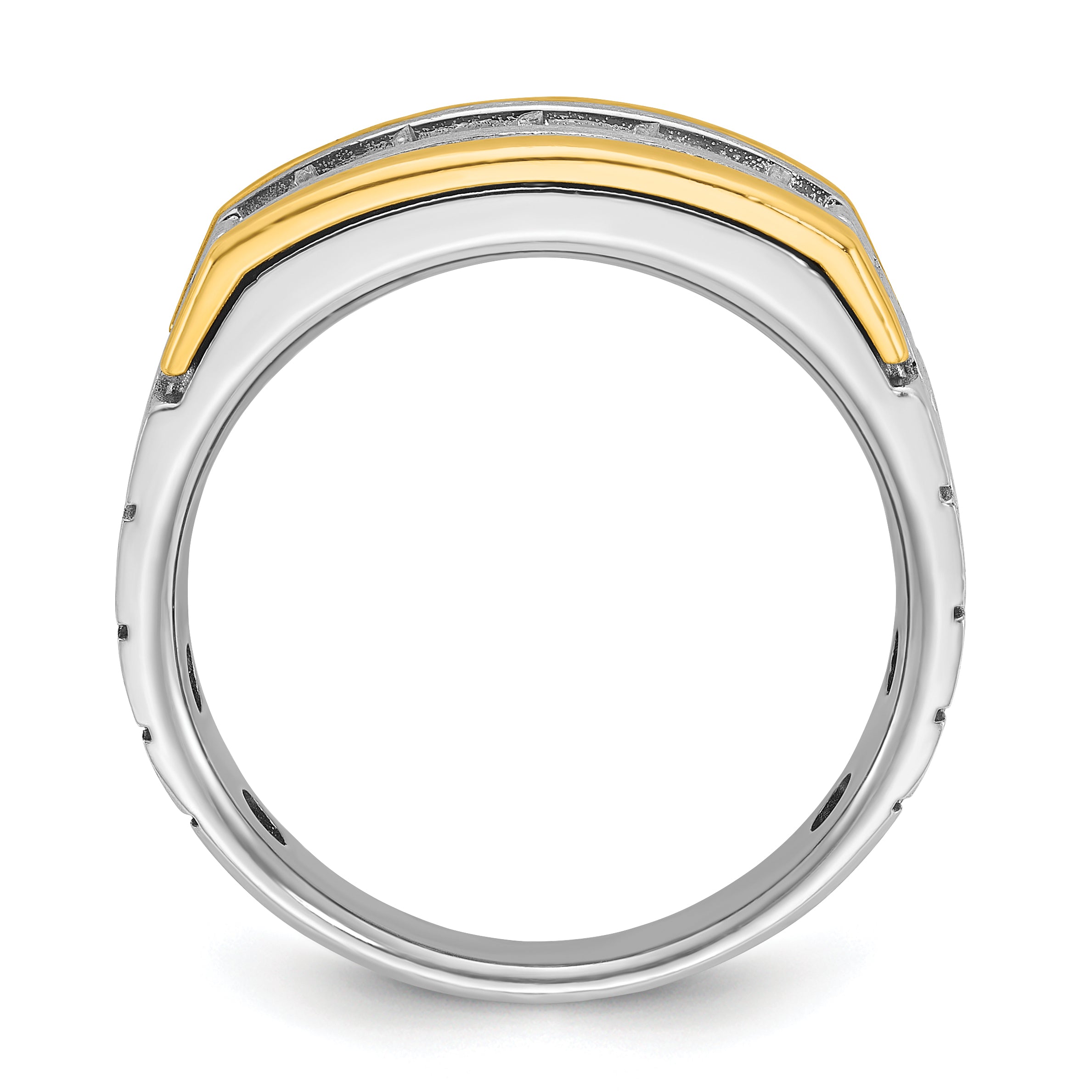 14k Two-tone Gold Men's 1 carat Diamond Complete Ring