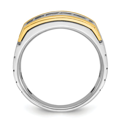 14k Two-tone Gold Men's 1 carat Diamond Complete Ring