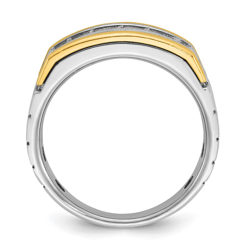 14k Two-tone Gold Men's 1 carat Diamond Complete Ring