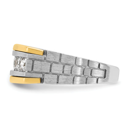 14k Two-tone Gold Men's 1 carat Diamond Complete Ring