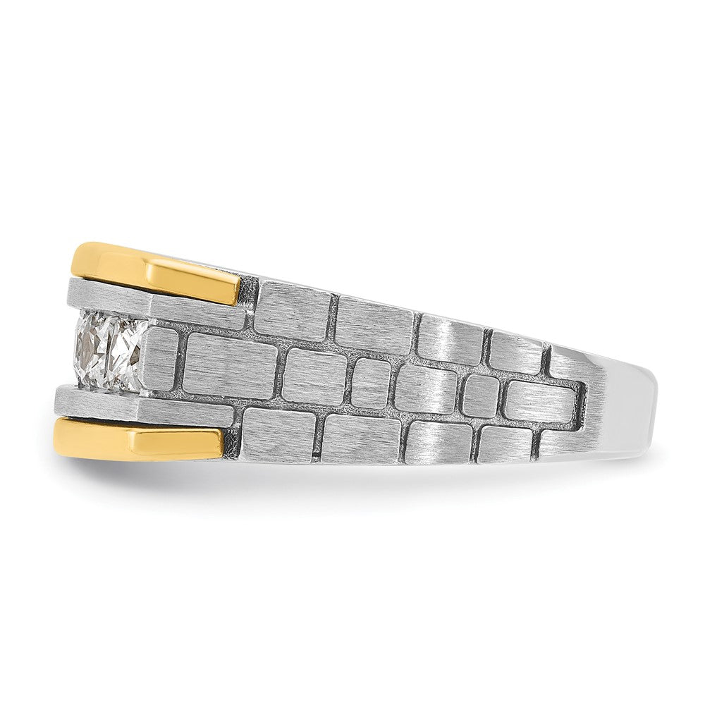 14k Two-tone Gold Men's 1 carat Diamond Complete Ring