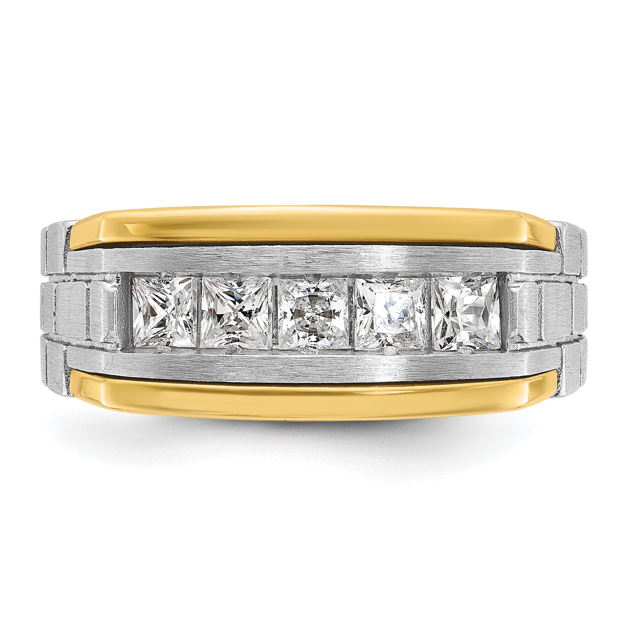 14k Two-tone Gold Men's 1 carat Diamond Complete Ring
