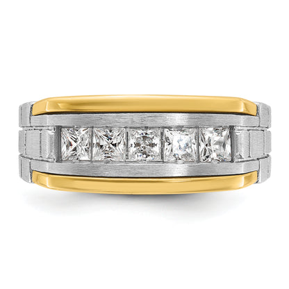 14k Two-tone Gold Men's 1 carat Diamond Complete Ring