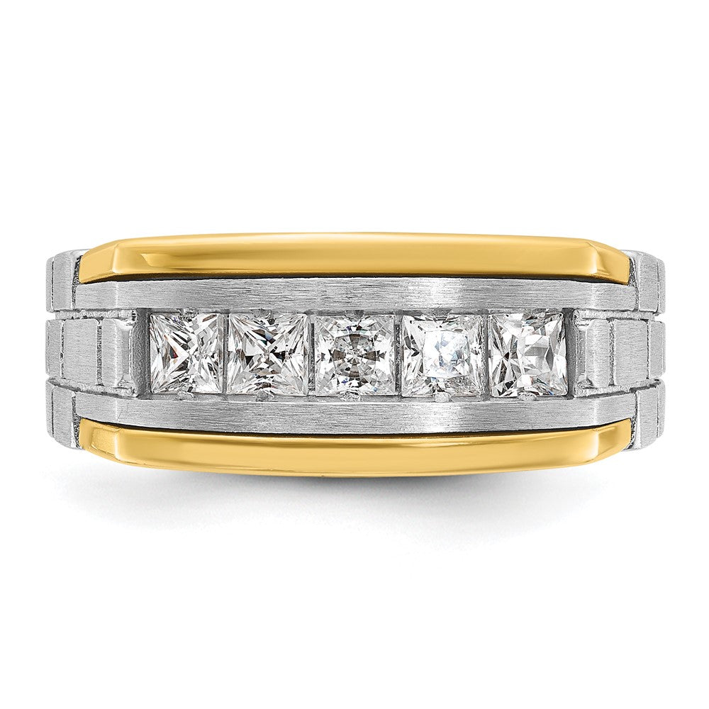 14k Two-tone Gold Men's 1 carat Diamond Complete Ring